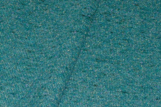 Двусторонний шерстяной трикотаж с шёлком тёмного глубокого цвета морской волны