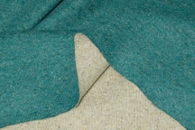 Двусторонний шерстяной трикотаж с шёлком тёмного глубокого цвета морской волны