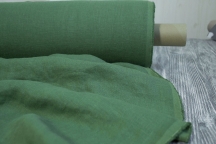 Лён умягченный защитно-зелёного цвета. Энзимная стирка.