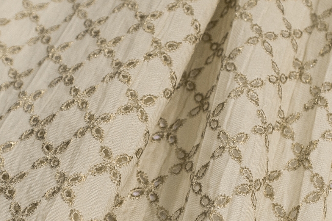 Итальянский хлопок-шитьё средне-бежевого цвета