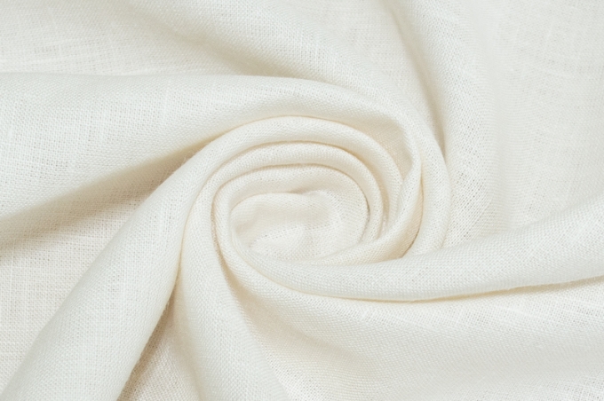 Лён костюмно-плательный молочного цвета 08С341