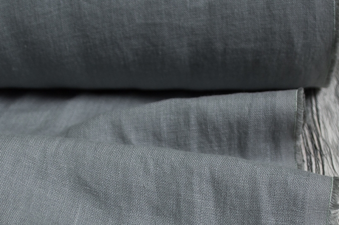 Лён костюмно-плательный умягченный серый. Энзимная стирка-1559