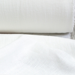 Heavy Weight Linen Fabric Stone Washed Snow-white 