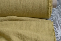 Лён костюмно-плательный оливково-серый. Энзимная стирка. 