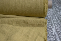 Лён костюмно-плательный оливково-серый. Энзимная стирка. 