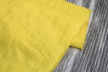 Лён костюмно-плательный умягчённый ярко-желтый. Энзимная стирка