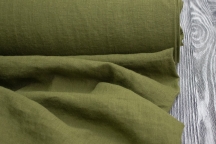 Лён умягченный оливка 250см. Энзимная стирка. Лён умягченный оливка 250см. Энзимная стирка.