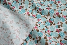 Костюмный хлопок пике в цветочном принте