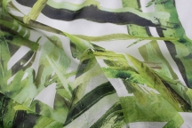 Блузочно-плательный хлопковый батист зеленый бамбук