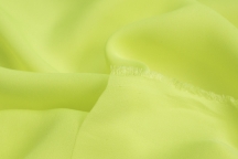 Натуральный шелковый креп-шифон цвета желтого лайма