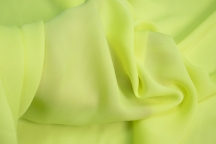 Натуральный шелковый креп-шифон цвета желтого лайма