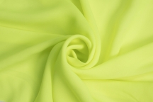 Натуральный шелковый креп-шифон цвета желтого лайма
