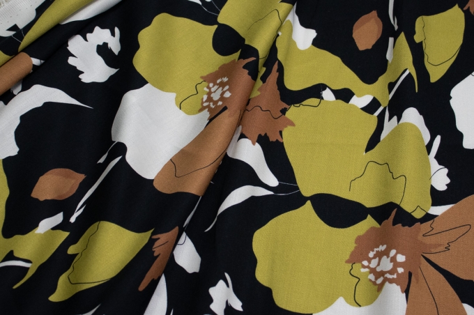 Плательная вискоза тонкая, шелковистая с полуматовым блеском