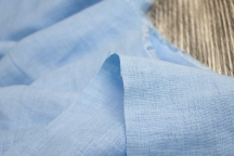 Лён плательный умягченный голубой. Энзимная стирка