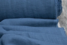 Лён плательный умягченный синий. Энзимная стирка Лён плательный умягченный синий. Энзимная стирка