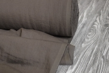 Лён костюмно-плательный умягченный кофе 200г/м2 с эффектом мятости