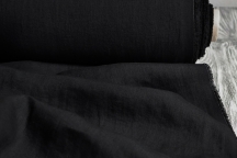 Лён костюмно-плательный умягченный черный. Энзимная стирка. Лён костюмно-плательный умягченный черный. Энзимная стирка.