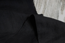 Лён костюмно-плательный умягченный черный. Энзимная стирка. Лён костюмно-плательный умягченный черный. Энзимная стирка.