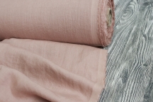 Лён костюмно-плательный розовая пудра. Энзимная стирка.