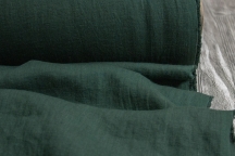 Лён костюмно-плательный плотный темный изумруд 260г/м2 с эффектом мятости Лён костюмно-плательный плотный темный изумруд 260г/м2 с эффектом мятости