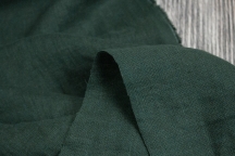 Лён костюмно-плательный плотный темный изумруд 260г/м2 с эффектом мятости Лён костюмно-плательный плотный темный изумруд 260г/м2 с эффектом мятости