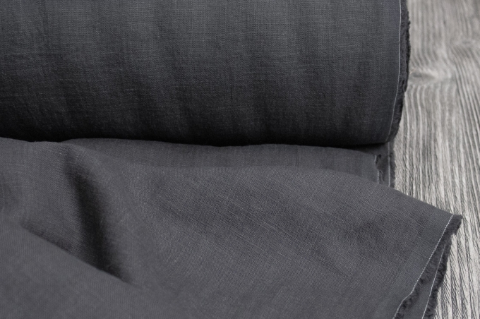 Medium Weight Linen Stone Washed dark grey