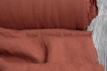 Лён костюмно-плательный красный терракот. Энзимная стирка. Лён костюмно-плательный красный терракот. Энзимная стирка.