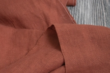 Лён костюмно-плательный красный терракот. Энзимная стирка. Лён костюмно-плательный красный терракот. Энзимная стирка.