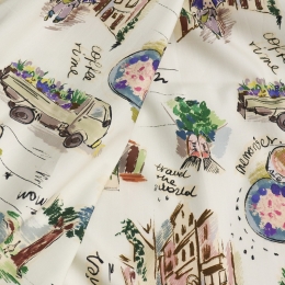 Итальянский блузочно-плательный мерсеризованный хлопок. Артикул C235