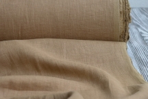 Лён плательный cветло-коричневый с эффектом мятости