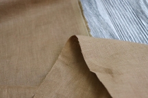 Лён плательный cветло-коричневый с эффектом мятости