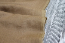 Лён плательный cветло-коричневый с эффектом мятости