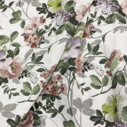 Linen Floral Fabric 06C226