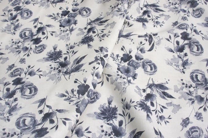 Linen Floral Fabric 06C226