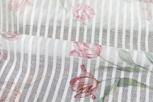 Льняной тюль лен с хлопком 260см тюльпаны