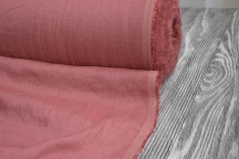 Лён плательный с вискозой бледно-коралловый с эффектом мятости