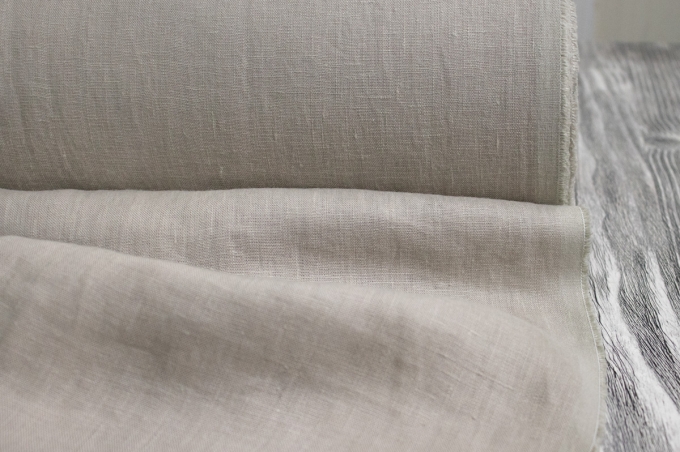 Medium Weight Linen Stone Washed natural gray color