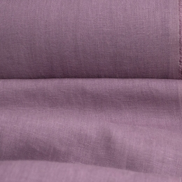 Лён костюмно-плательный бледно-фиолетовый c эффектом мятости