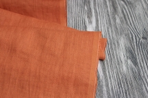 Лён костюмно-плательный тыква с эффектом мятости 4С33