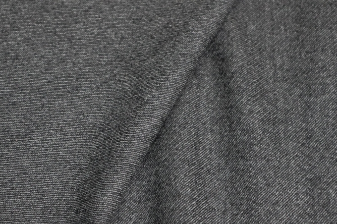Итальянская костюмная шерсть тёмно серый меланж