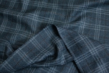 Итальянская костюмная шерсть лазурная клетка