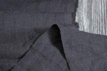 Лён костюмно-плательный серый моренго с эффектом мятости