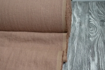 Лён костюмно-плательный плотный миндальный 260г/м2 с эффектом мятости