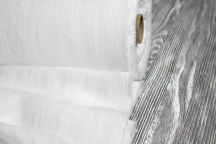 Extra Wide Snow-White Washed Linen Fabric, 255 cm, Crinkled Look