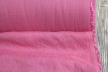 Лён плательный с вискозой светлая фуксия с эффектом мятости