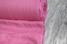 Лён плательный с вискозой светлая фуксия с эффектом мятости