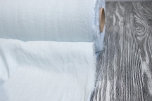 Лён плательный с вискозой небесно-голубой с эффектом мятости