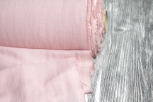 Лён с вискозой плательный бледно-розовый с эффектом мятости