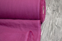 Лён костюмно-плательный цикламен с эффектом мятости