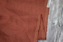 Лён костюмно-плательный терракотовый с эффектом мятости